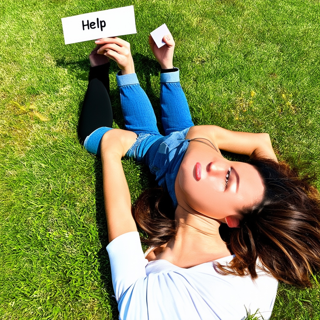 1329-woman laying on grass holding a sign tha-sd3_medium-1200342212.jpg